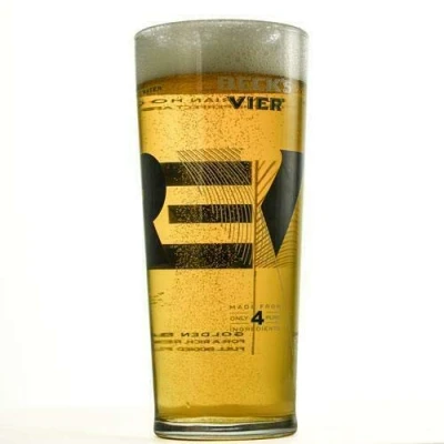 Image of Personalised Engraved 1 Pint Becks Vier Beer Lager Glass Enter Your Own Custom Text