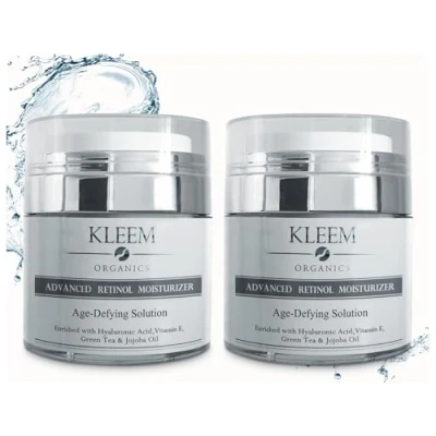 Image of Dual Retinol Cream Set Anti Wrinkle, Firming, Brightening Face Targets Fine Lines, Wrinkles &amp; Dark Spots With Hyaluronic Acid Vitamin E Vegan, Cruelty Free Paraben 2x50ml