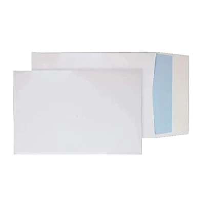 Image of Blake Purely Packaging B4 350 x 250 25 mm 140 gsm Gusset Pocket Peel &amp; Seal Envelopes (41060) White Pack of 125