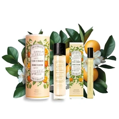 Image of Panier des Sens Eau de Toilette Orange Blossom Perfume for Women Pack Roll on + Floral Fragrance Long Lasting, Natural Hair &amp; Body Vegan Friendly 10ml 50ml