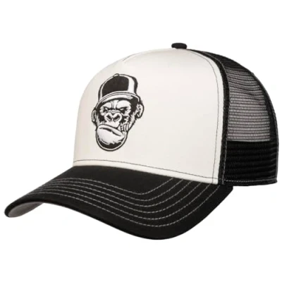 Image of FWS Angry Ape Trucker Cap Men Baseball mesh Snapback, with Peak, Peak Spring Summer One Size Black White