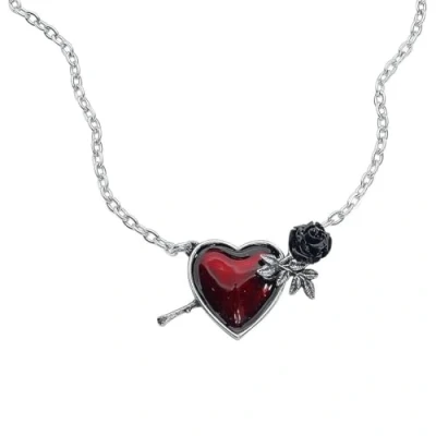 Image of Alchemy Gothic Wounded by Love Women Necklace Silver Coloured, Pewter,