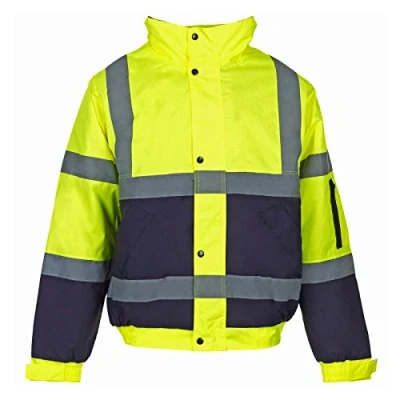 Image of Supertouch 35542 HI VIS 2 Tone Bomber Jacket Yellow/Navy Blue