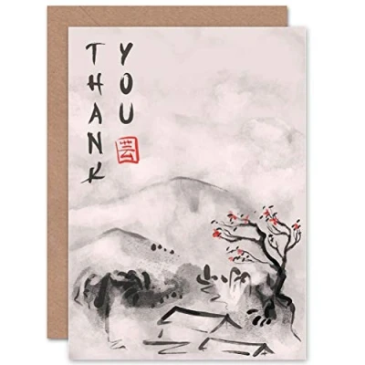 Image of Wee Blue Coo CARD GREETING THANKS THANK YOU JAPANESE STYLE GIFT
