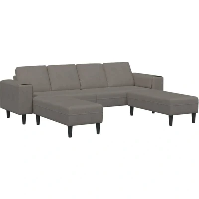 Image of vidaXL fabric Sofa with Cushion Light Grey Corduroy