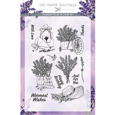 Image of Paper Boutique Lavender Fields Stamp Set, Purple, A5