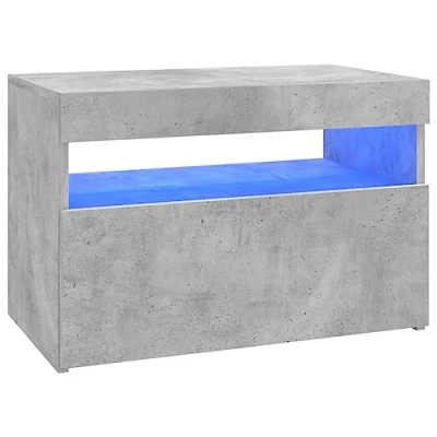 Image of vidaXL Modern TV Cabinet in Style Concrete Grey with Ambient RGB LED Lights, Versatile Living Room and Bedroom Furniture 60x35x40cm