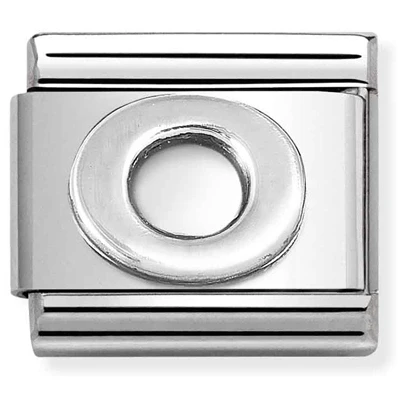 Image of Nomination Oxidised Silver Letter Charm O