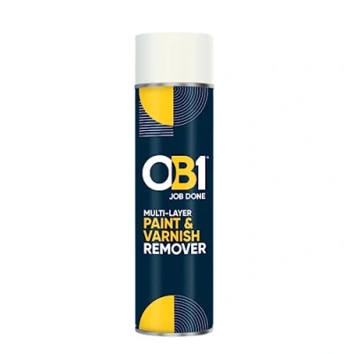 Image of OB1 Multi Layer Paint and Varnish Remover Spray Removes Paints, Oil&#039;s, Woodstains Laquers Use on Stone, Concrete, Metal, Wood, Asphalt Methylene Chloride Free 500ml