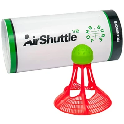 Image of Sure Shot Unisex Air Badminton Shuttle V2 Pack of 3, Red, One Size UK