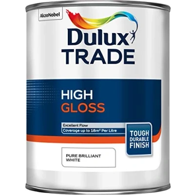 Image of Dulux Trade High Gloss Pure Brilliant White 1L