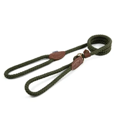 Image of Ancol Heritage Rope Slip and Control Lead Green1.5mx12mm