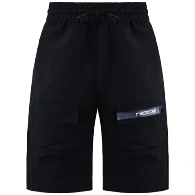 Image of NICCE Mens Element Cargo Short in Black Cotton Size Medium