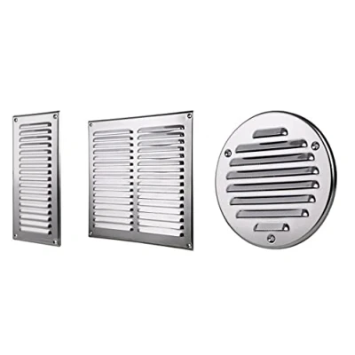 Image of Stainless Steel Air Vent Grille with Fly Screen/Metal Duct Ventilation Cover. (250mm x 250mm)