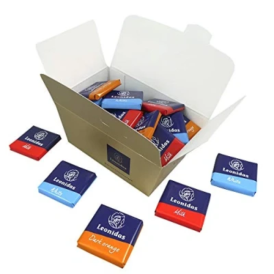 Image of Leonidas Chocolate Squares, 45 Napolitain Belgian Wedding Favours, Individually Wrapped