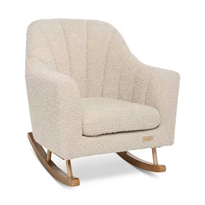 Image of Tutti Bambini Jonah Mini Me Kids Rocking Chair Co ordinated Bouclé for Toddler, Contoured Backrest &amp; Rubberwood Bars, Toddler Rocker from 3 to 6 years (Mushroom)
