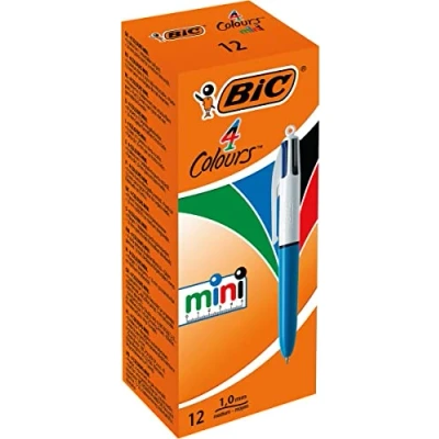 Image of BIC 4 Colours Mini Ballpoint Pens 12 Box