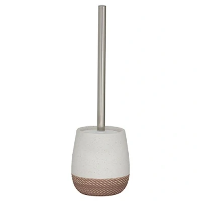 Image of Sealskin Braid Toilet Brush and Holder, Ceramic, Sand, 11.5 x 26 cm