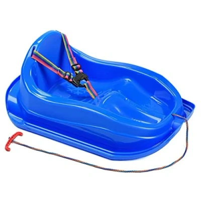 Image of Children&#039;s Sledge with Safety Belt up to 3 Years (Blue)