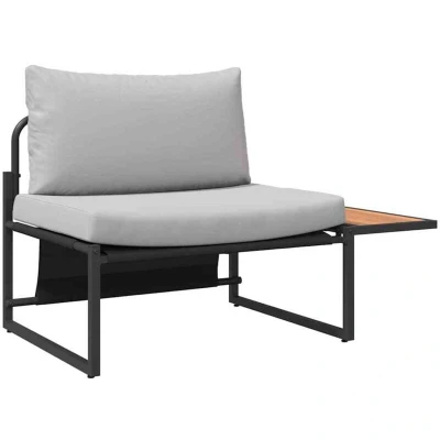 Image of vidaXL 2 Piece Garden Dining Set Single Seater with Light Grey Cushions