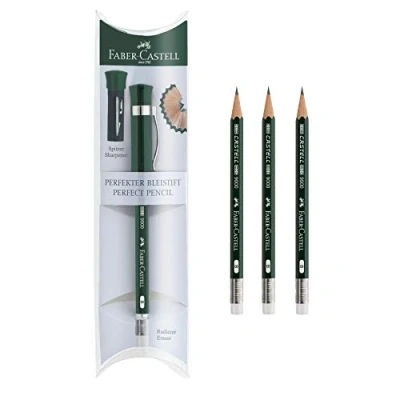 Image of Faber Castell Perfect Pencil 9000 and 3 Count Refill #2 Lead Pencil, Sharpener Extender (Pack of 1)