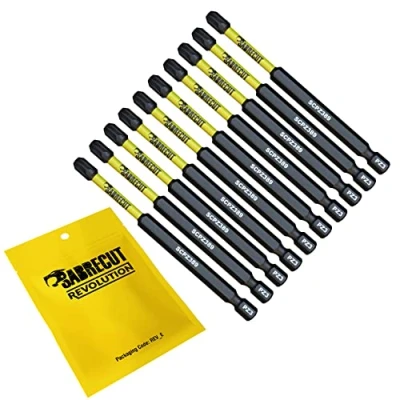 Image of 10 x SabreCut SCPZ389_10 89mm PZ3 Magnetic Impact Screwdriver Driver Bits Set Pozi Pozidriv Heavy Duty Compatible with Dewalt Milwaukee Bosch Makita and More