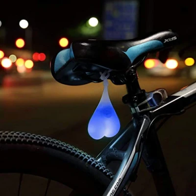 Image of MEETOZ Bike Tail Light Balls,LED Heart Shaped Creative Silicone Light,Bike Waterproof Essential Night Bicycle Seat Back Egg Lamp