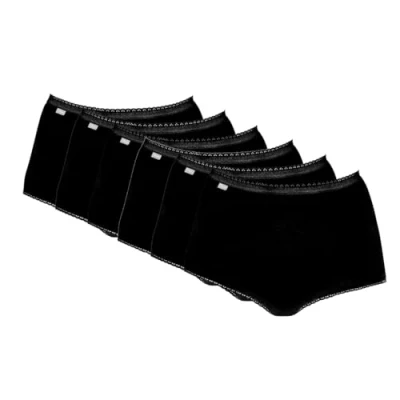 Image of Playtex Womens Essential Cotton Maxi X6 Brief, Black, 14 UK