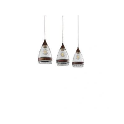 Image of ceiling light &#039;Millina&#039; dimmable (antique, vintage) in Brown made of Glass for e.g. Kitchen (3 sources, E27) from Lindby pendant lighting, lamp, hanging