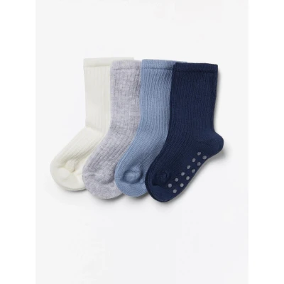 Image of Lindex 4 PACK Socks for kids, Size: 1 4m, Dusty blue
