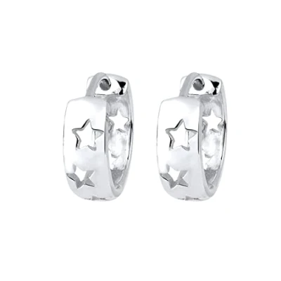 Image of Elli Women Genuine Jewellery Earrings Hoop Ear Stars Astro Trend 925 Sterling Silver