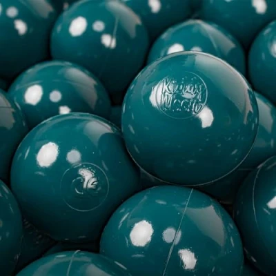 Image of KiddyMoon 50 Balls/7Cm 2.75In Soft Plastic Play Balls For Children Colourful Certified Made In EU, Dark Turquoise