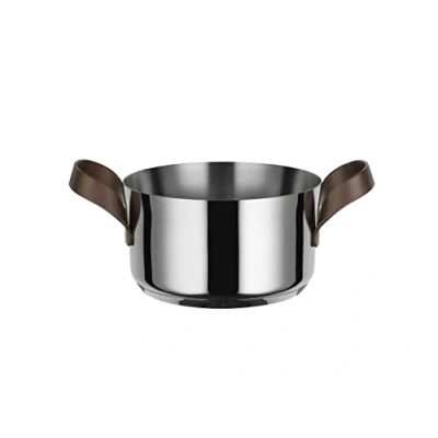 Image of Alessi Pu101/16 Edo Design Casserole with Two, Handles in 18/10 Pvd Coating, Brown, Stainless Steel,11.7 x 22.5 21.7