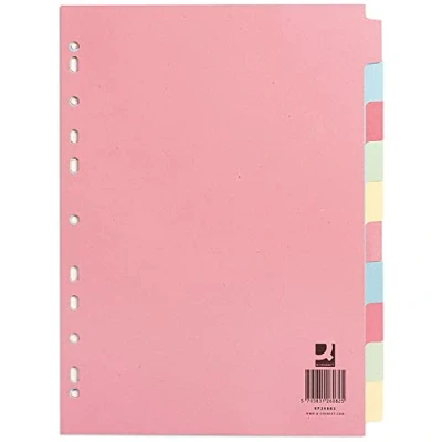 Image of Q Connect 10 Part Subject Divider Multi Punched A4