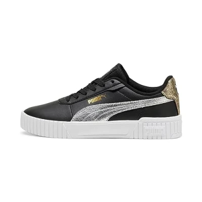Image of Puma Carina 2.0 Metallic Shine Trainers, Women&#039;s, Size: 4, Black/silver/gold High quality imitation leather