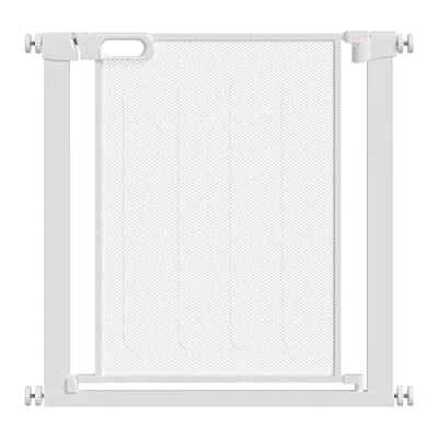 Image of PawHut Pressure Fit Safety Gate for Doorways and Staircases, Dog w/ Auto Closing Door, Pet Barrier Hallways Double Locking, Openings 75 82 cm White