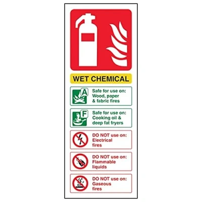 Image of Fire Extinguisher Wet Chemical ID 75 X 200mm Restickable Safety Sign