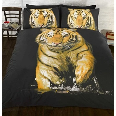 Image of Art Photographic Orange Tiger Duvet Cover and Pillowcase Set (King)