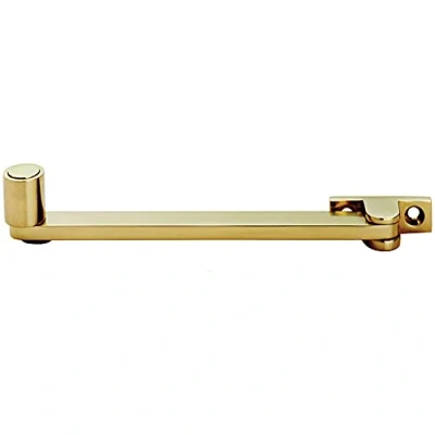 Image of Roller Arm Window Stay 138mm Length Polished Brass Fitting Victorian Design Casement Fastener Fixture