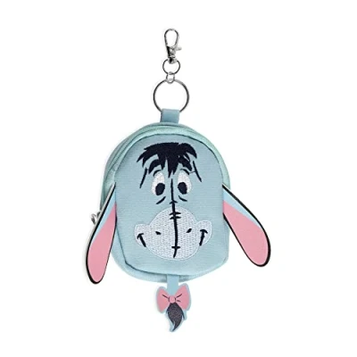 Image of DISNEY Winnie The Pooh Eeyore Grey, Blue and Pink Mini Backpack Keychain