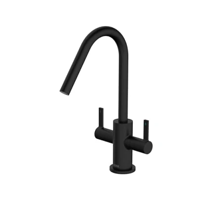 Image of Bristan CSH EFSNK BLK Cashew Easyfit Monobloc Sink Mixer Black Twin Lever Mono