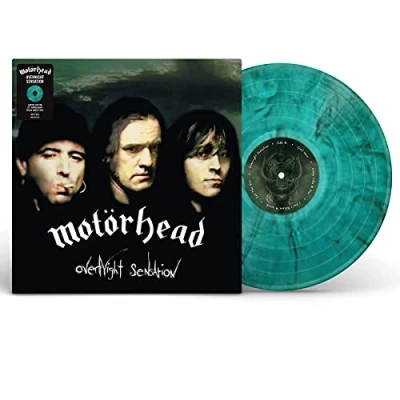 Image of Motorhead Overnight Sensation Green Smoke vinyl Sealed 2021 UK LP BMGCAT364CLP