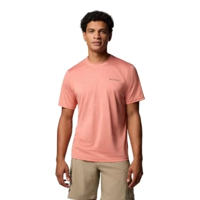 Image of Columbia Men&#039;s Hike Crew, Technical Short Sleeve T Shirt, Tuscan Heather, S