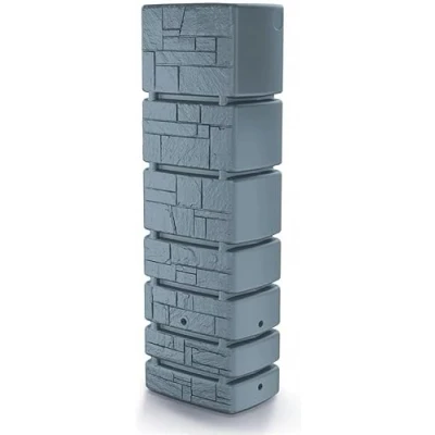 Image of Garden Large Wall Plastic Water Butt Set Inc Connection kit 350L &amp; 500Litres Stone (350L, Light grey)