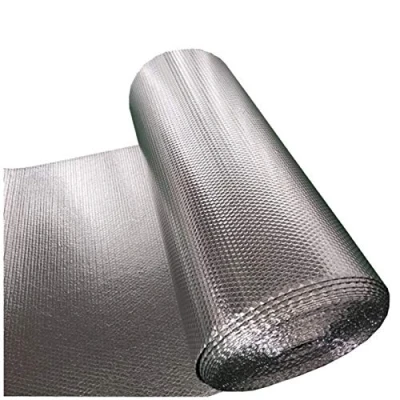 Image of Double Aluminium Bubble Insulation Foil Self adhesive Heat Reflective Radiator Saves Energy &amp; Money Loft, Attic, Garage, Shed, Hutch, Kennel, Campervan, Greenhouse(1mx1m)