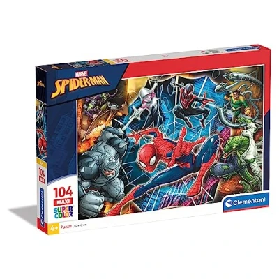 Image of Clementoni 23716 Supercolor Puzzle for children Spiderman 104 Maxi Pieces