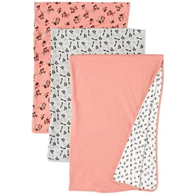 Image of Amazon Essentials Disney Marvel Star Wars Unisex Kids&#039; Swaddle Blankets, Pack of 3, 3 Mickey Expressions, One Size