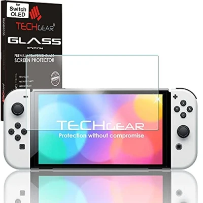 Image of TECHGEAR Switch OLED 7&quot; Anti Glare Glass Edition, Matte Tempered Screen Protector Cover [2.5D] [9H Hardness] [Scratch Resistant] [No Bubble] Compatible for Nintendo 2021