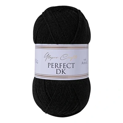 Image of Utopia Crafts DK Double Knitting Yarn, 100g (Black)