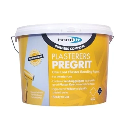 Image of Bond It Plasterers Pregrit Internal Plaster Yellow Grip Coat Bonding Agent Pale Liquid 5 Litres